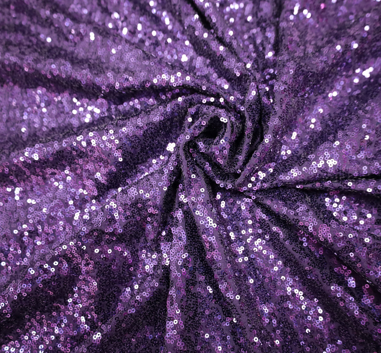 Rectangular Sequin Spandex Table Cover 6 Ft Eggplant