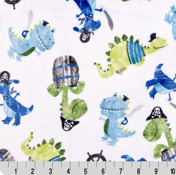 Cuddle Fabric Multi Piratesaurus 58/60"