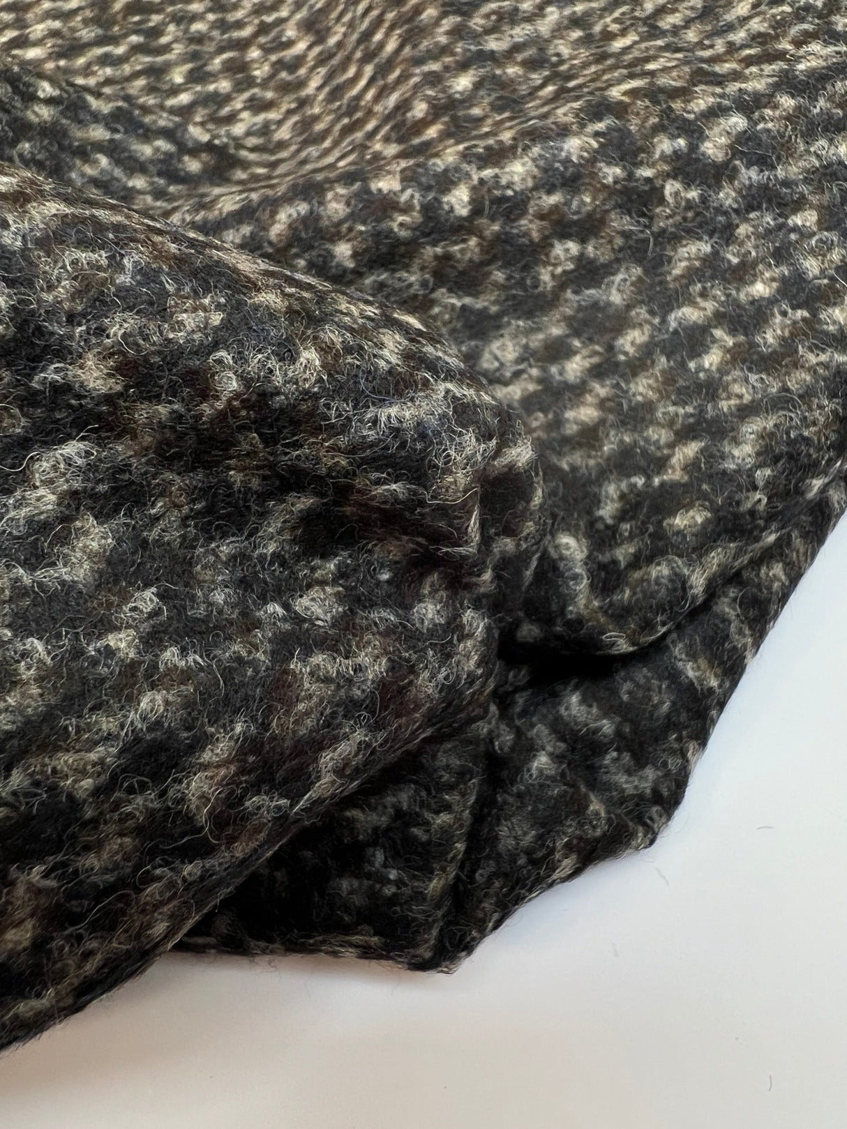 Wool Knit Abstract Shades Gray Brown Blue