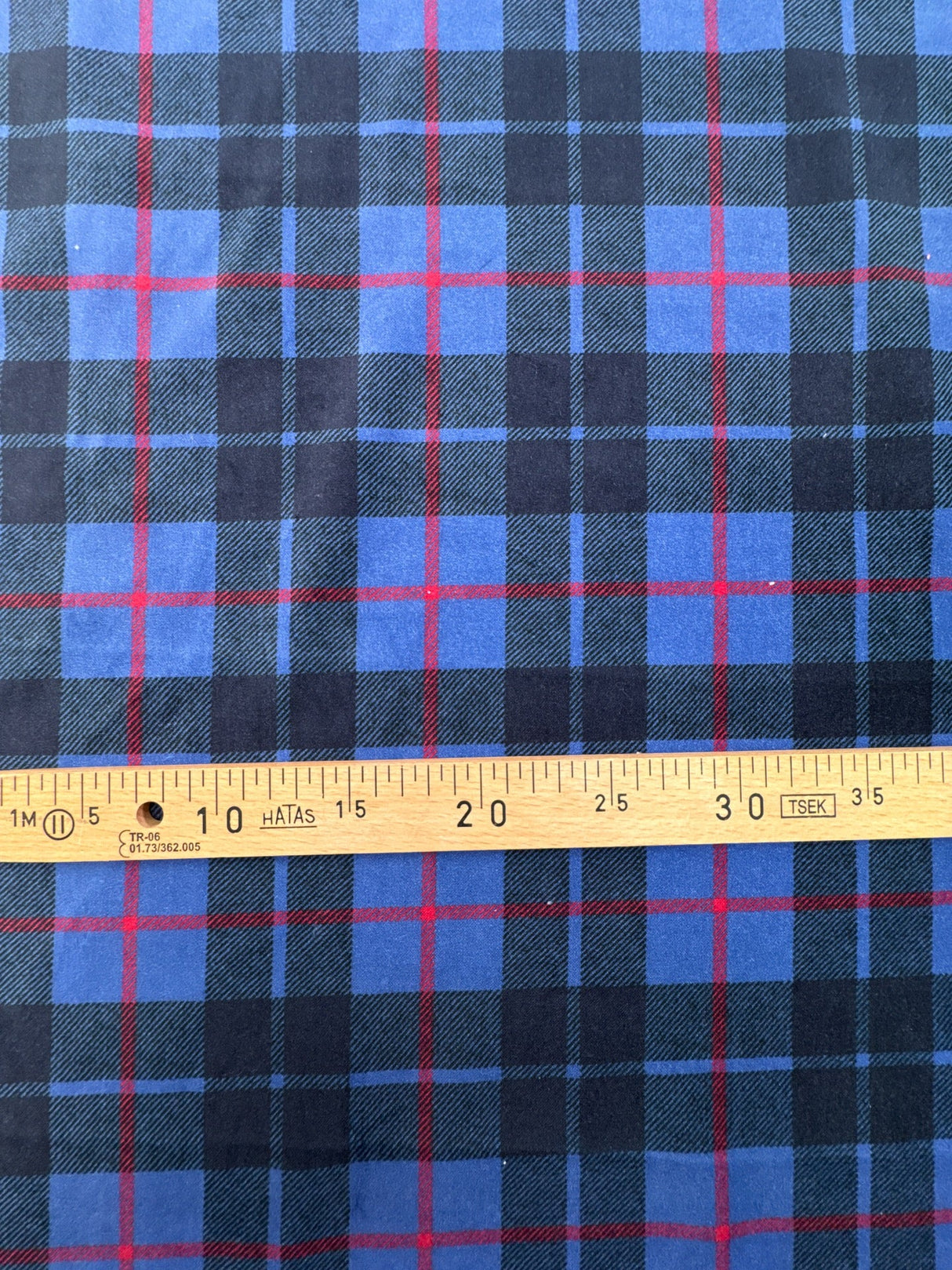 Polyamide Velour Checked Blue