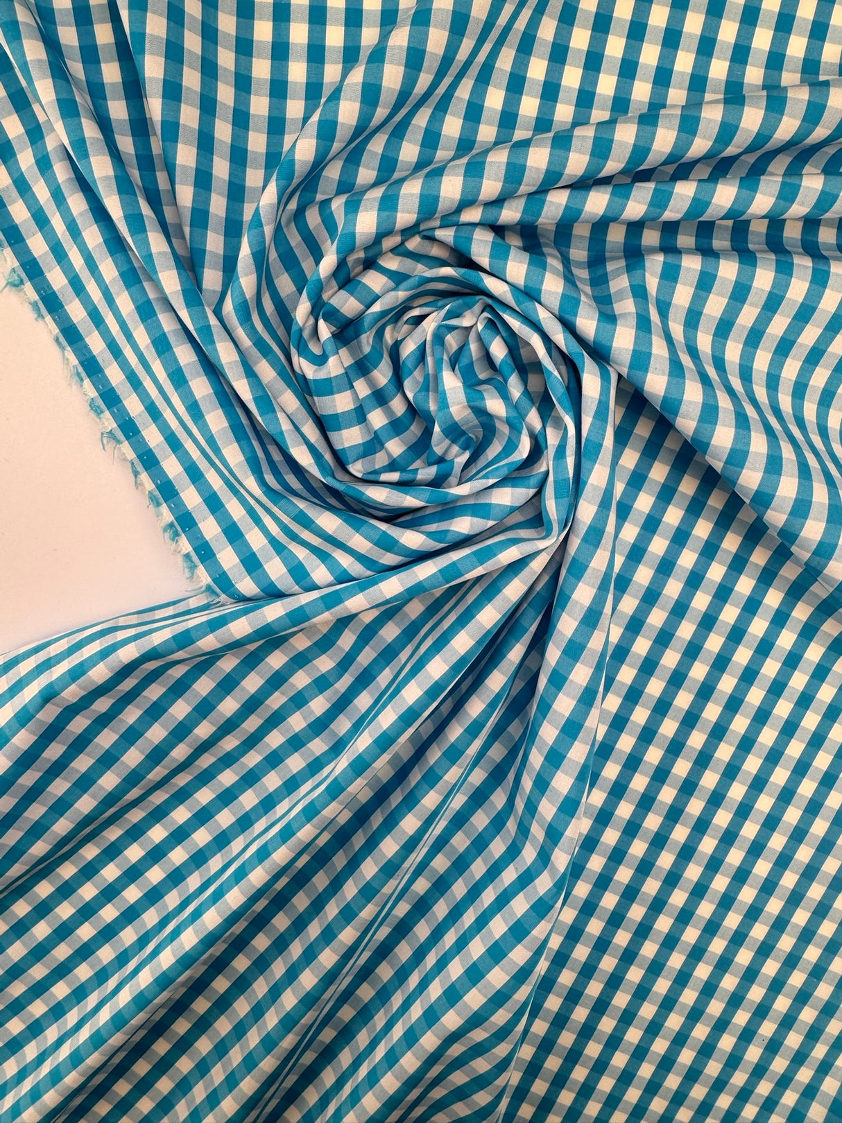 Cotton Poplin Checked Blue