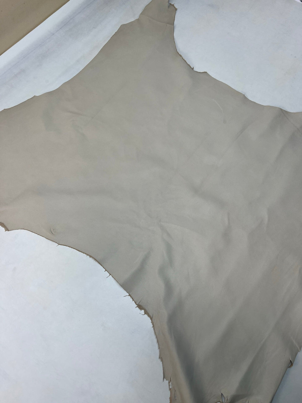 Beige Stretch Leather Fabric