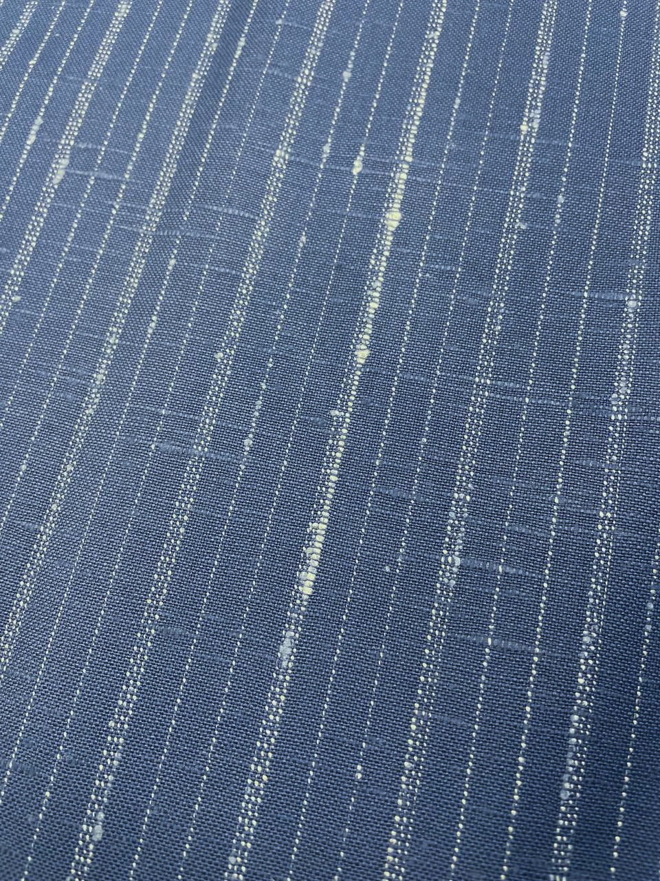 Italian Blue Striped Wool Suit Fabric