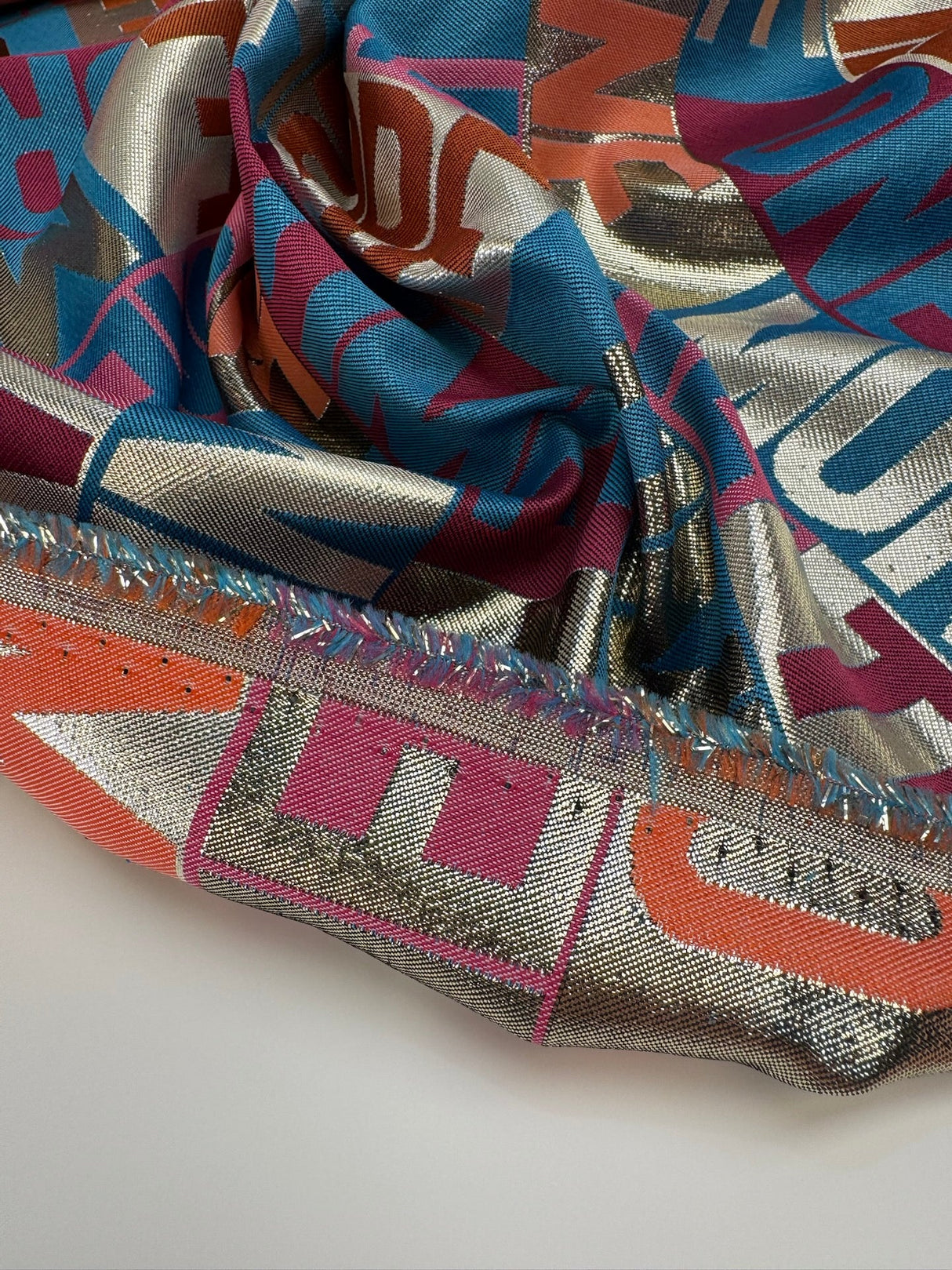 Polyester Jacquard Multicolour Graphic Fabric
