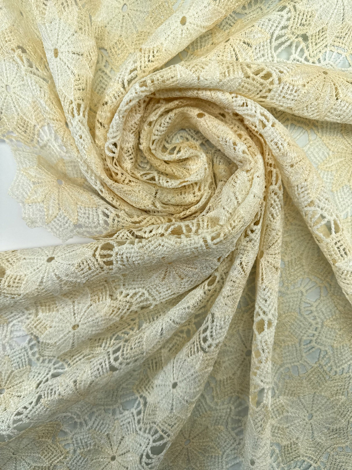 Polyamid Macramé Floral White-Beige
