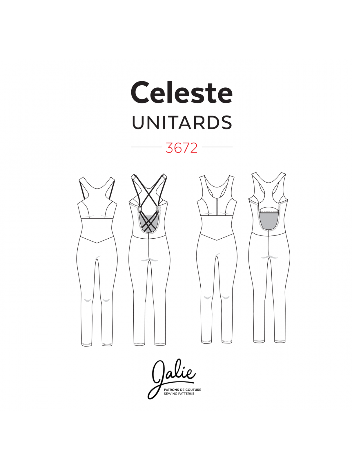 Sewing Pattern Celeste Open Back Unitards by Jalie
