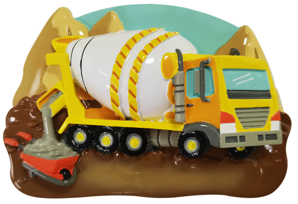 3.5" Cement Truck Customizable Ornament