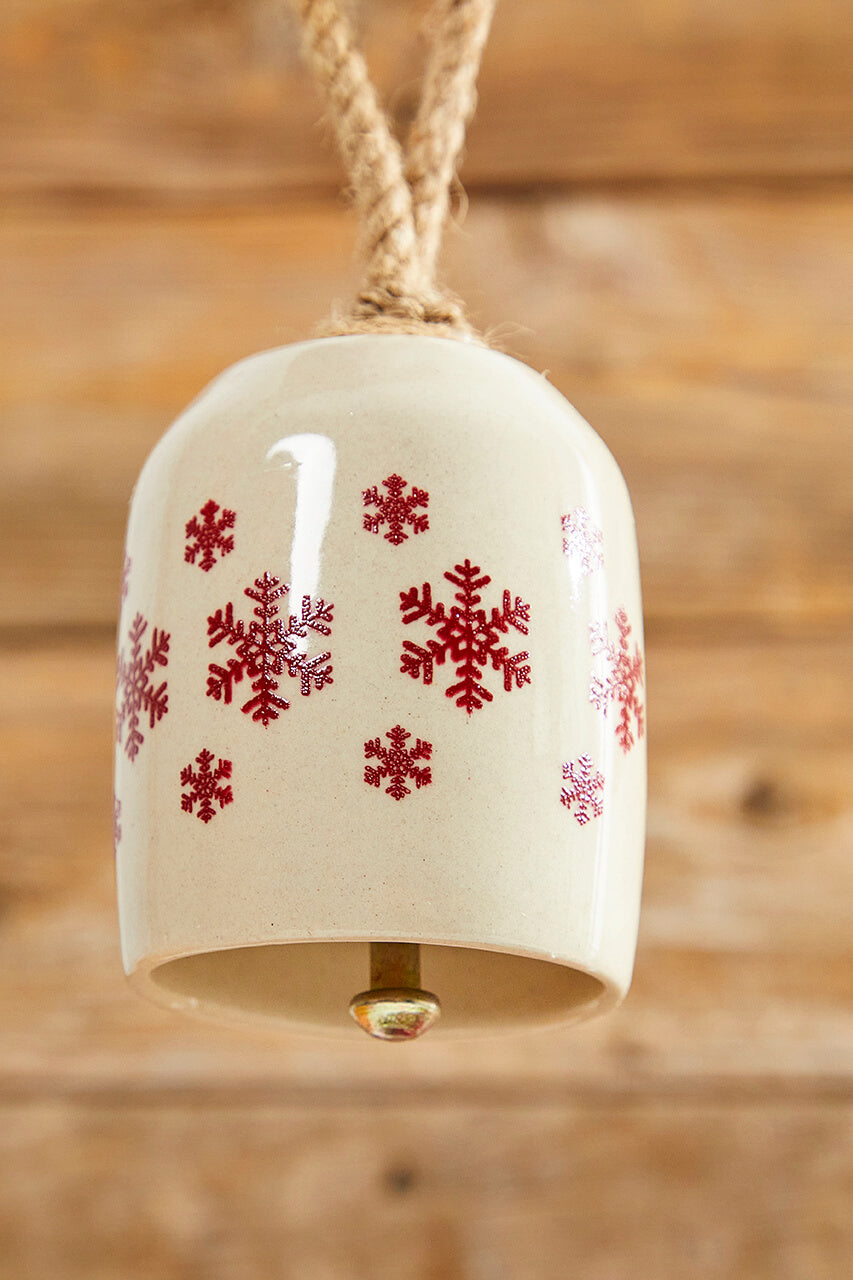 8" Holiday Bell Ceramic Ornament