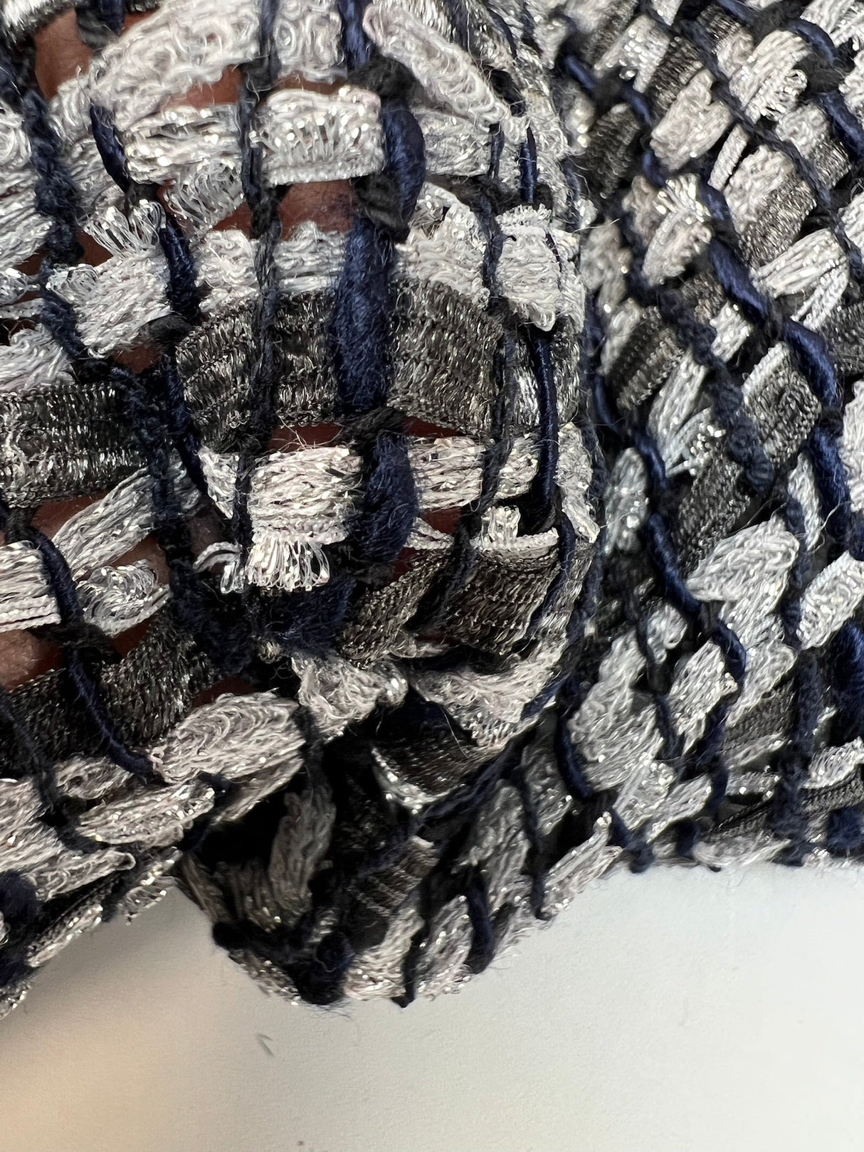 Lurex Tweed Silver Gray Blue
