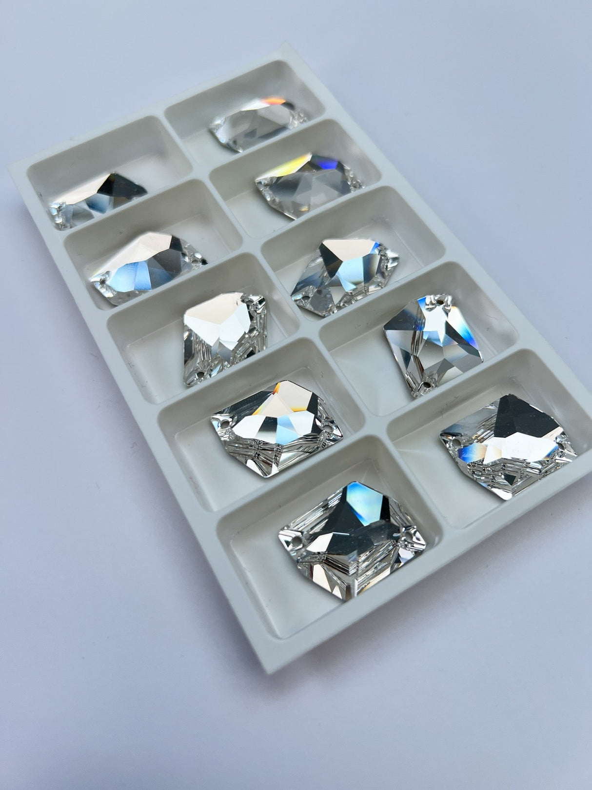 Silver Sewing Notions With Crystals