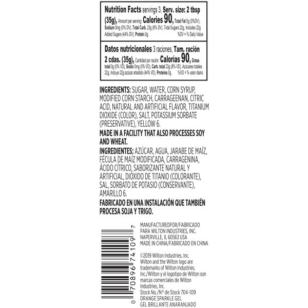 Wilton Orange Sparkle Gel Frosting – 3.5 oz.