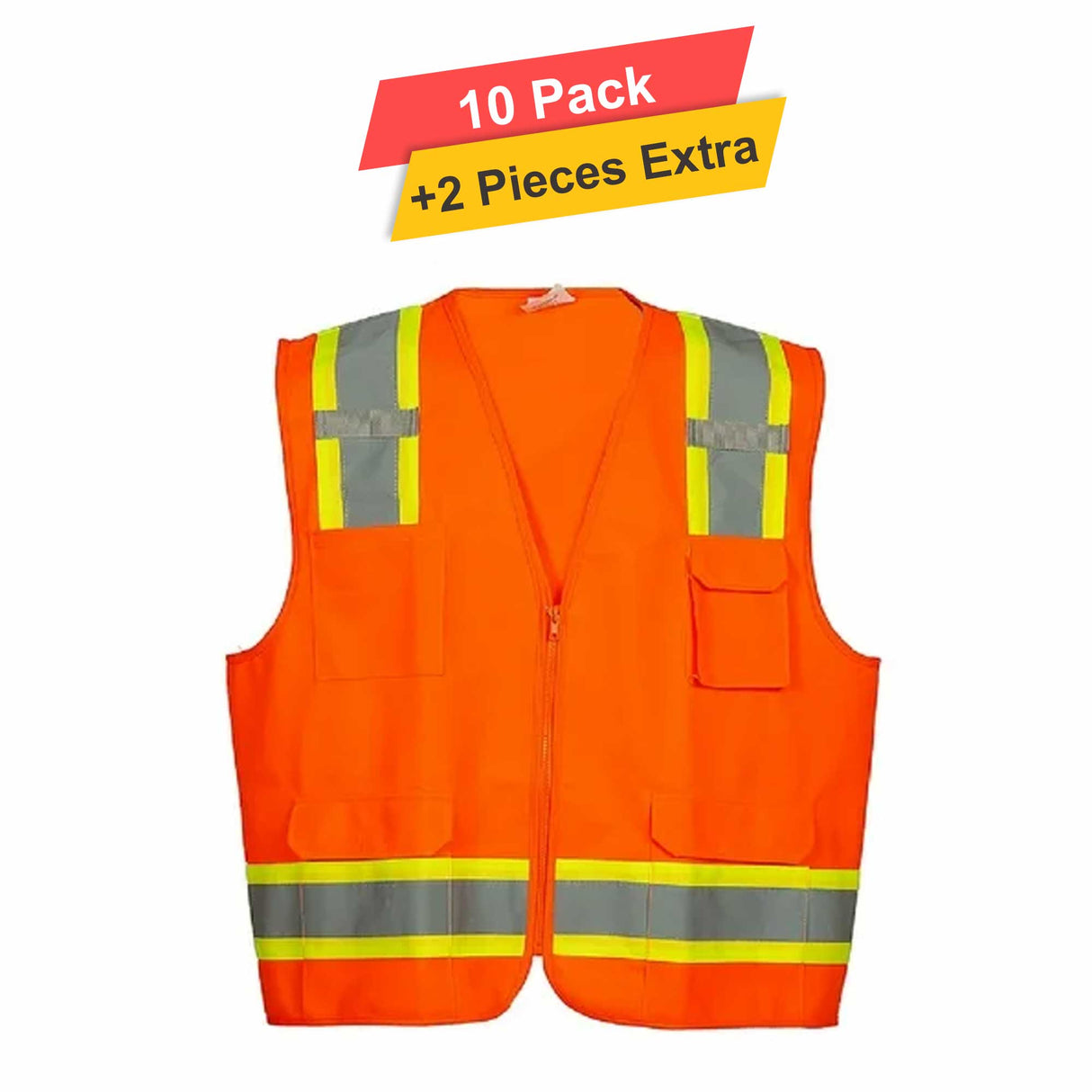 Polymesh Reflective Vest w liner - 10 pack - 100% polyester