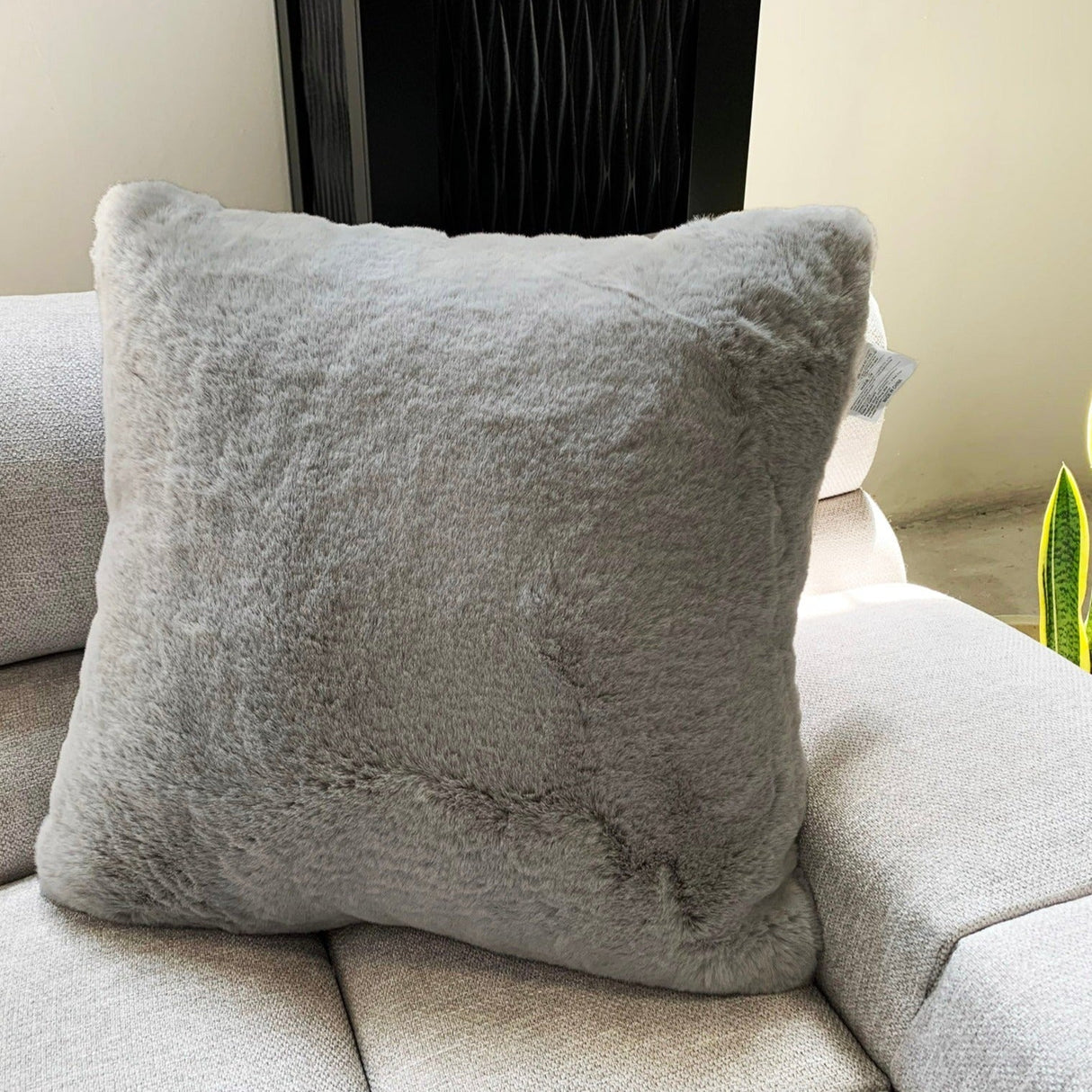 Soft Cozy Fuzzy Faux Fur Pillow - Faux Fur Fabric, Solid, 20" X 20", Black, Charcoal Gray, Offwhite, Silver, Mocha, Rose, Navy, Honey Gold, Teal Blue (1 Piece)