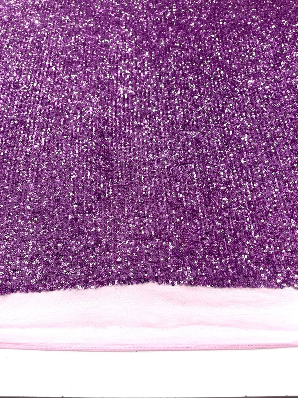 Chain Sequin 4 Way Stretch Mesh Fabric - Purple, Light Blue, 54" Width (1 Yard)