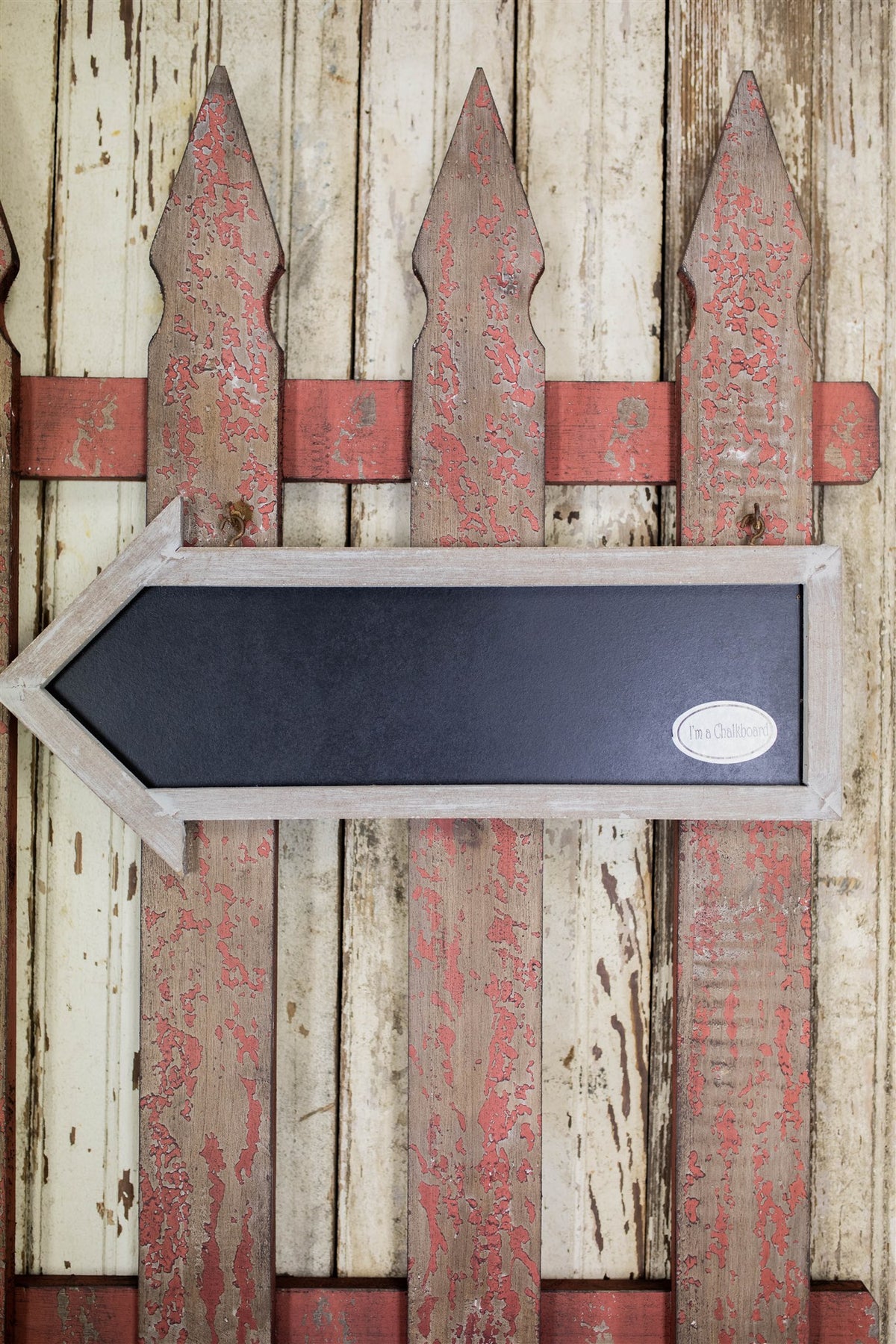 21”H x 32”W Wood Chalkboard Arrow Fence