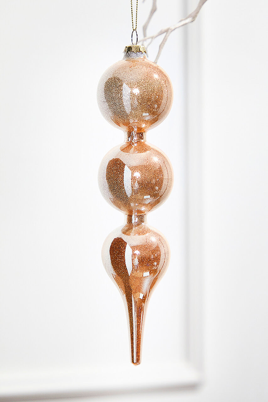 10" Glass Champagne Drop Ornament