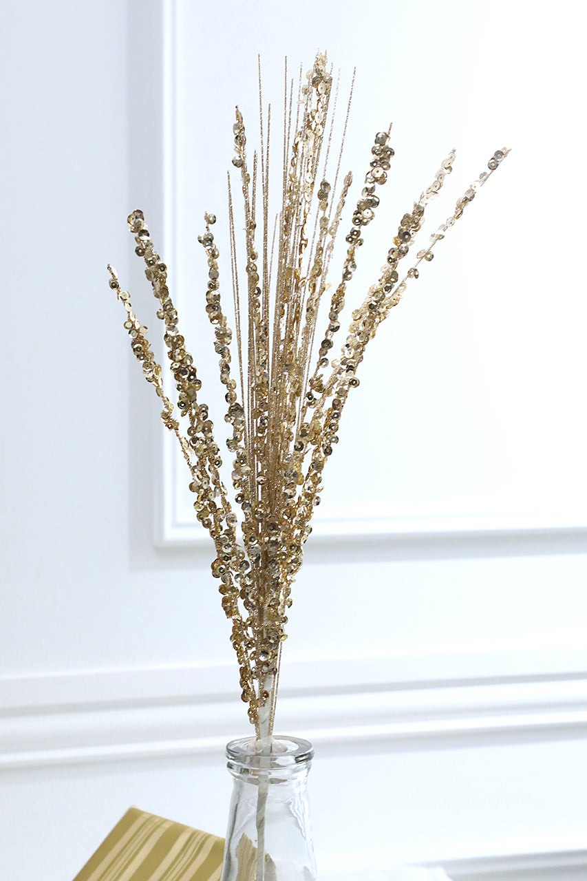 28” Sequin Glitter Grass Spray