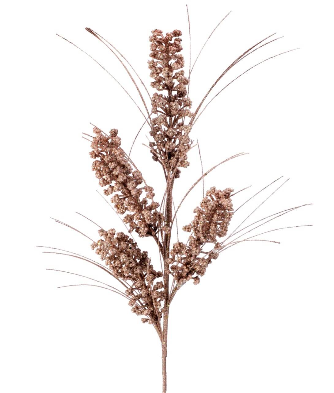 27” Glitter Mini Berry Grass Christmas Sprays - Champagne