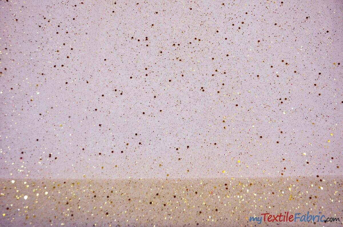 Tulle Glitter With Sequins Polyester Fabric - Glitter Embellished Sheer Tulle, Multiple Colors, 58/60" Width (1 Yard)