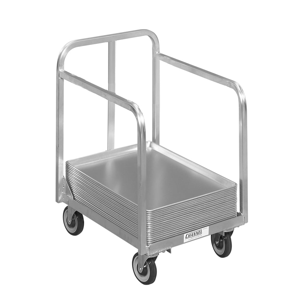 Channel Bun Pan Dolly Truck - Aluminum, 33 1/2" x 20 1/2" x 27 1/2"