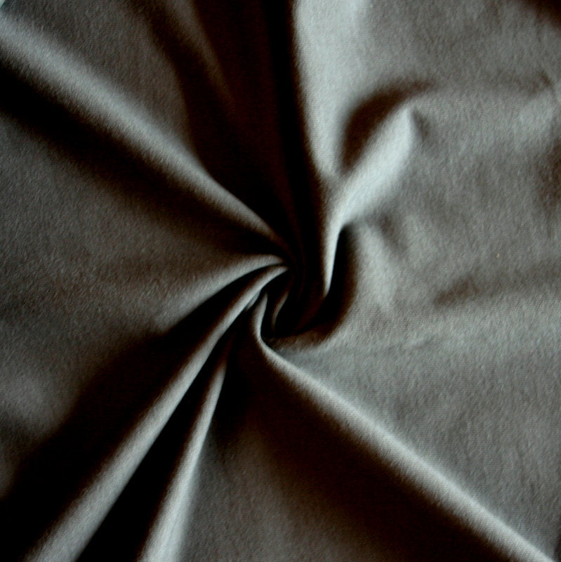 Bamboo Cotton Lycra French Terry Fabric - Charcoal
