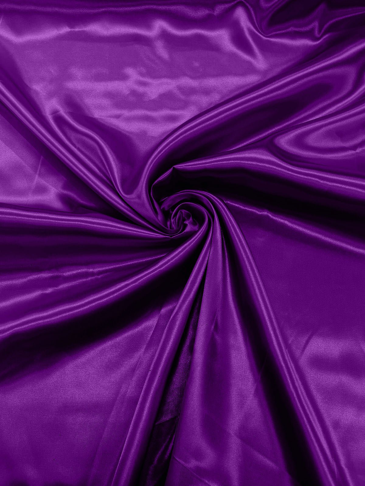 Charmeuse Satin Polyester Fabric - Solid Glossy Finish, 58" Width (1 Yard)