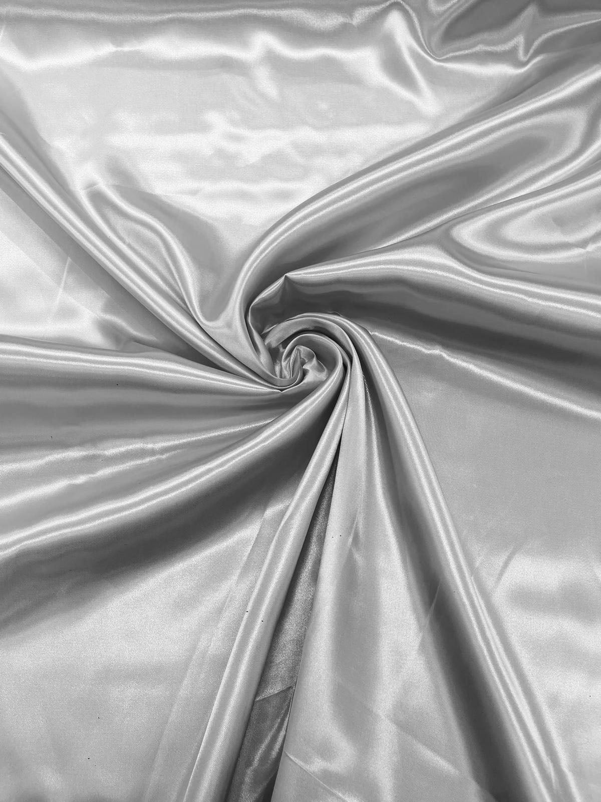 Charmeuse Satin Polyester Fabric - Solid Glossy Finish, 58" Width (1 Yard)