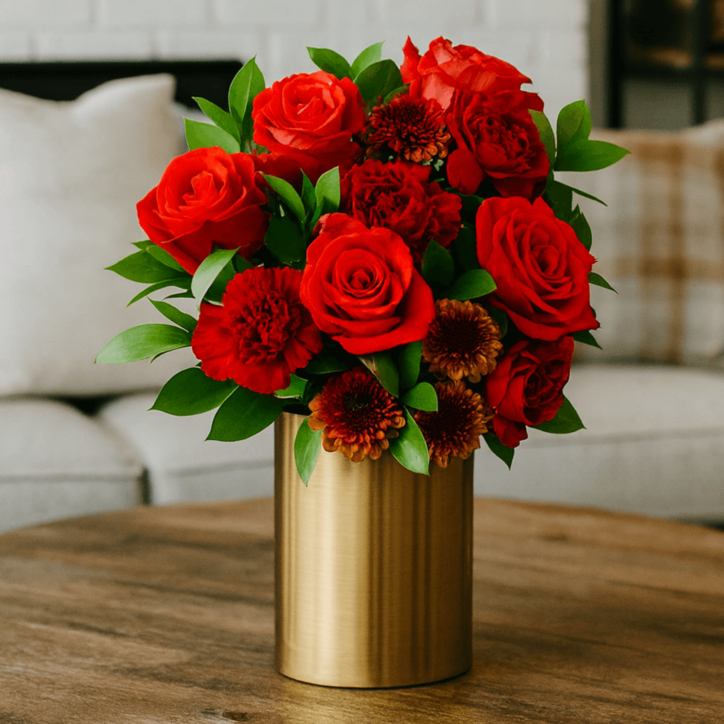 Autumn Straw Hat Flower Bouquet Fresh Mixed Arrangement