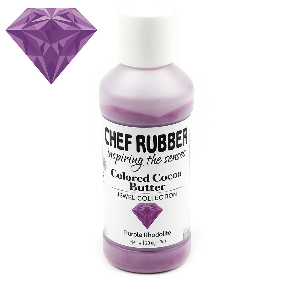 Chef Rubber Jewel Purple Rhodolite Cocoa Butter, 200g / 7 oz.