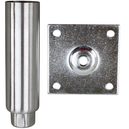 CHG (Component Hardware Group) OEM # A48-5048 / A48-5048-C, 6" Stainless Steel Plate Mount Adjustable Equipment Leg - 3 1/2" Plate, 2000 lb. Capacity