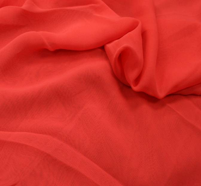 Hi Multi Chiffon Polyester Fabric - Dark Coral, Sheer, 58/60" Width