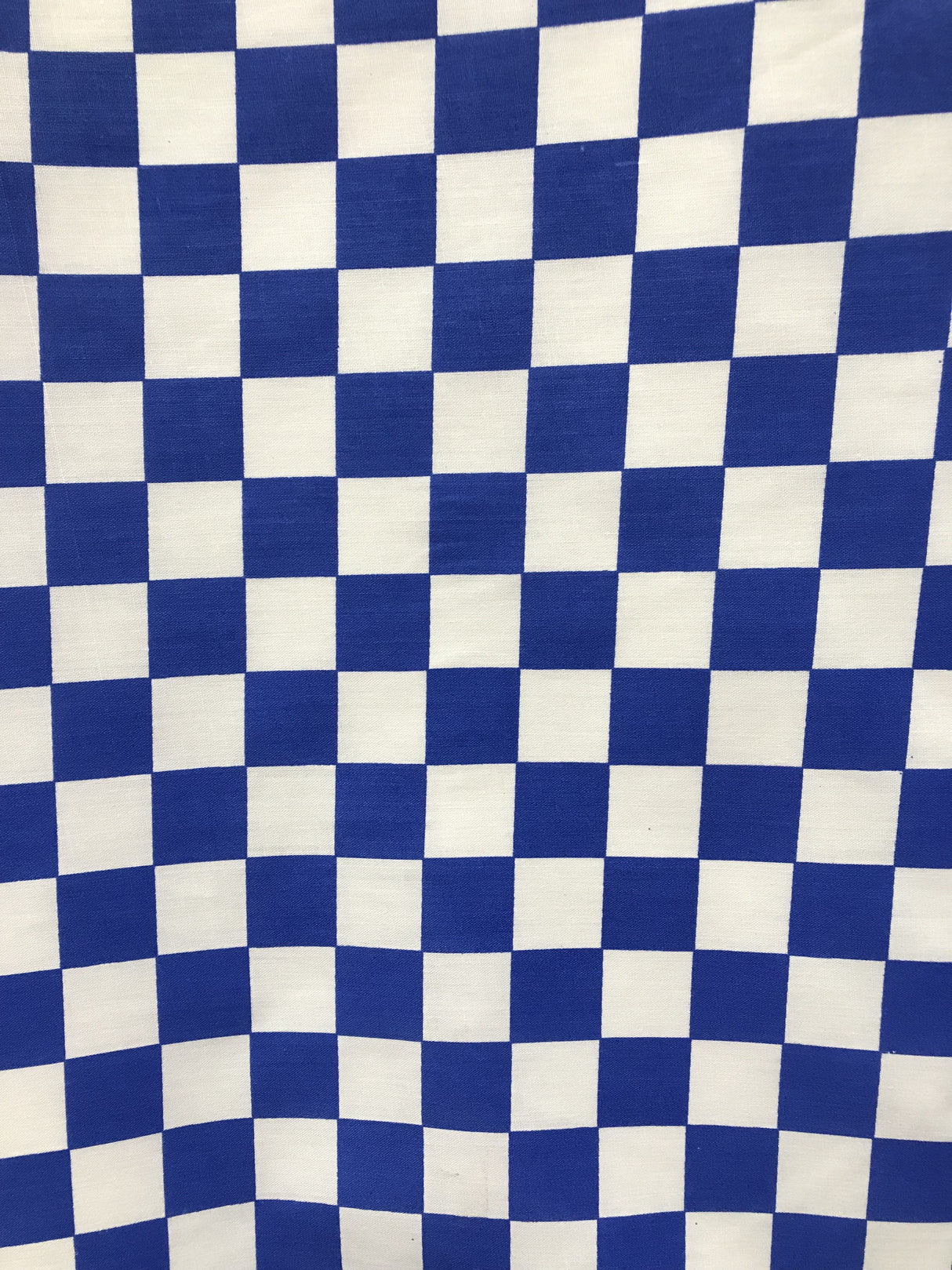 Checkered Royal Poly Cotton Fabric - Royal Checkered, 59/60" Width (1 Yard)
