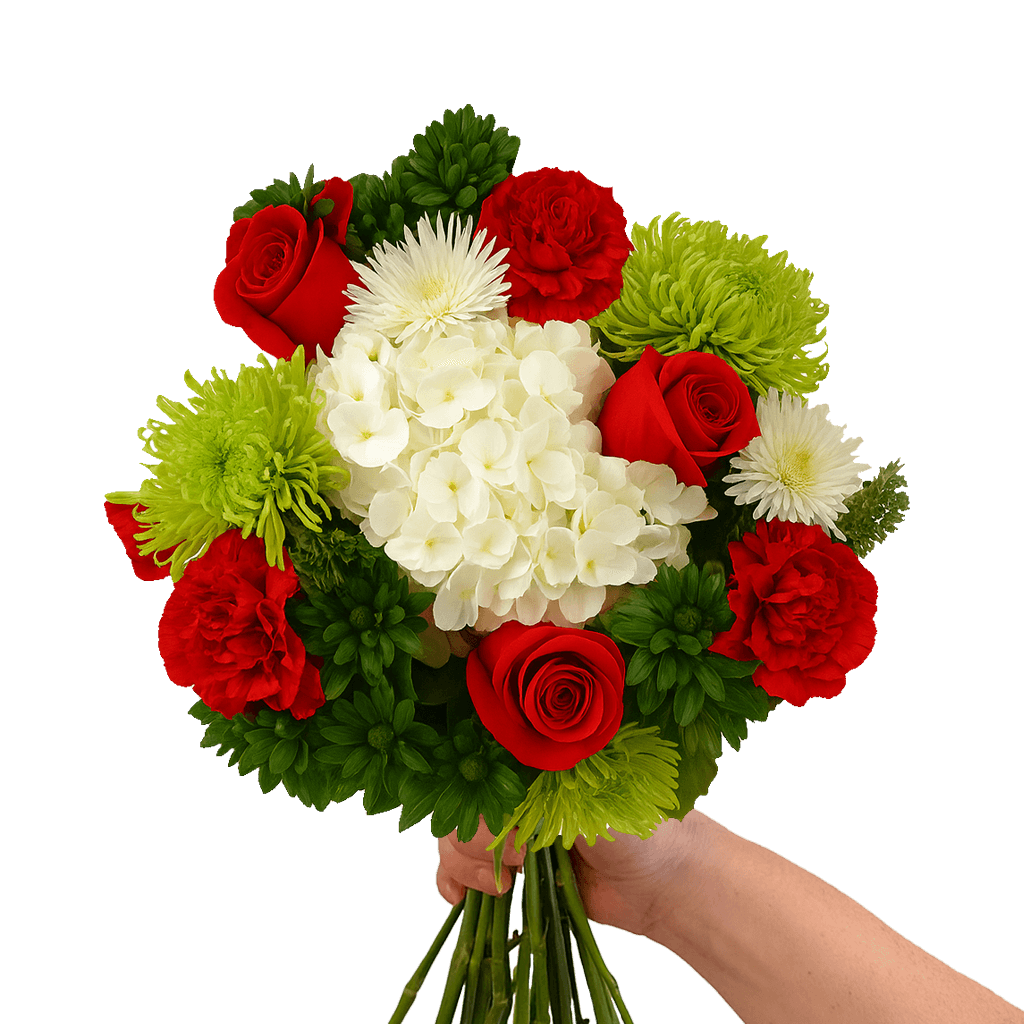 Santa’s Christmas Flower Bouquets Fresh Holiday Arrangement Set