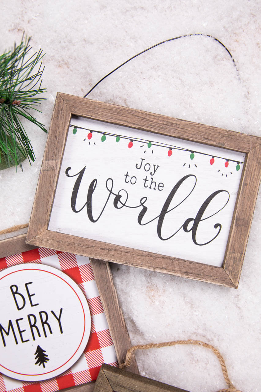 5.5” Wood Holiday Sign Ornament