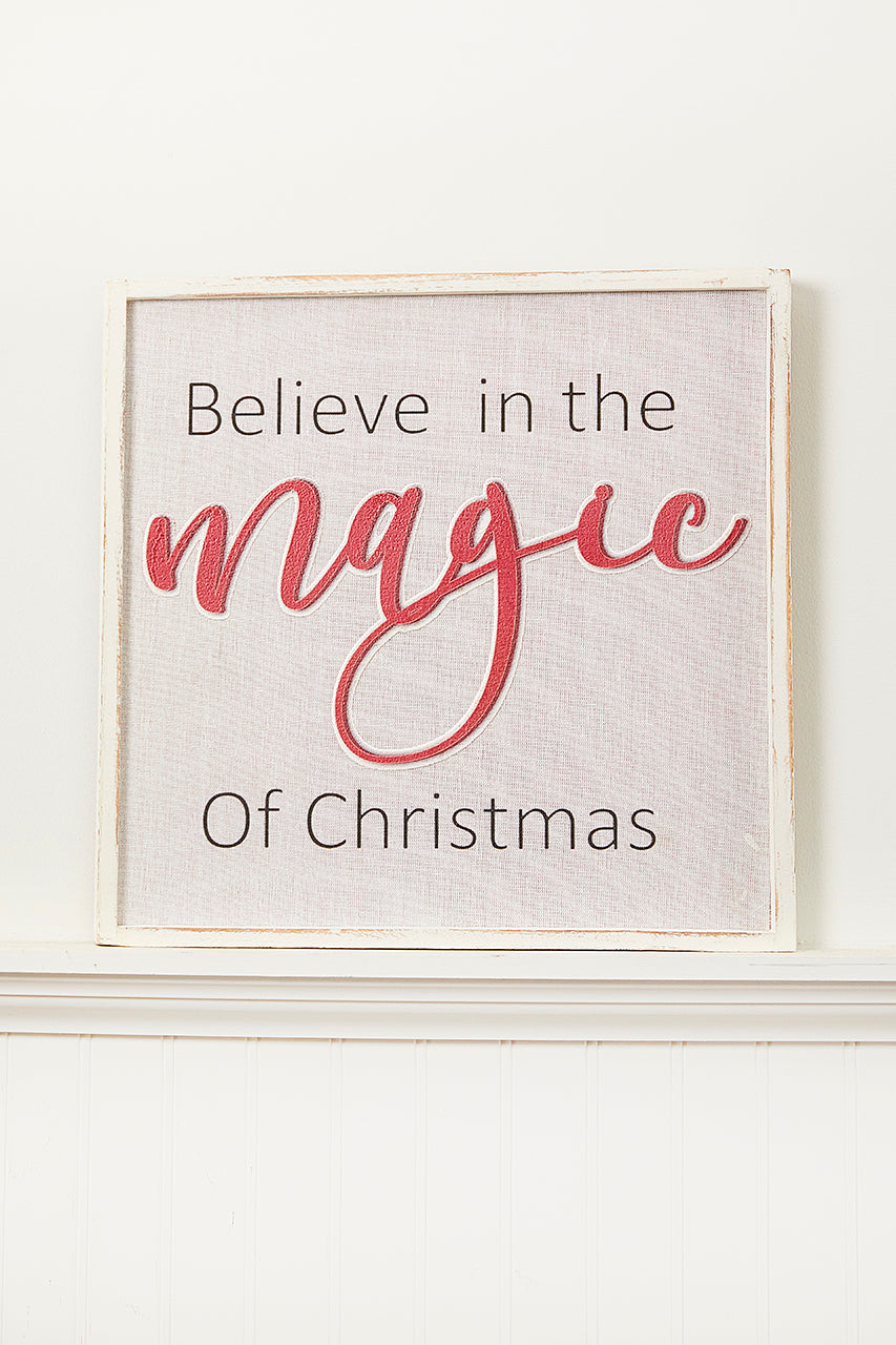 16"x16" "Believe In The Magic Of Christmas" Wall Decor