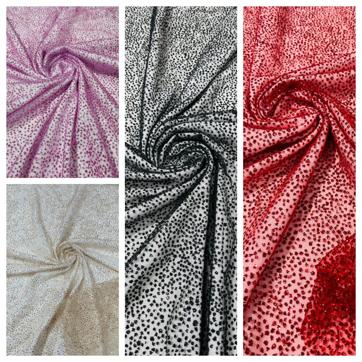Chunky Tulle Glitter Tulle Fabric - Glitter, 58" Width (1 Yard)