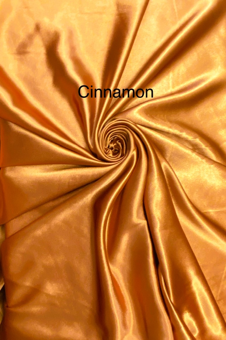 Crepe Satin Polyester Fabric - Cinnamon, 58" Width (1 Yard)