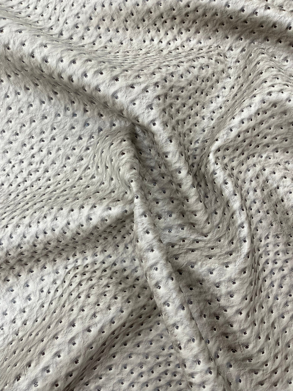 Classic Ostrich Upholstery Vinyl Fabric - Two-Tone Embossed Ostrich Pattern, 54" Width (1 Yard)