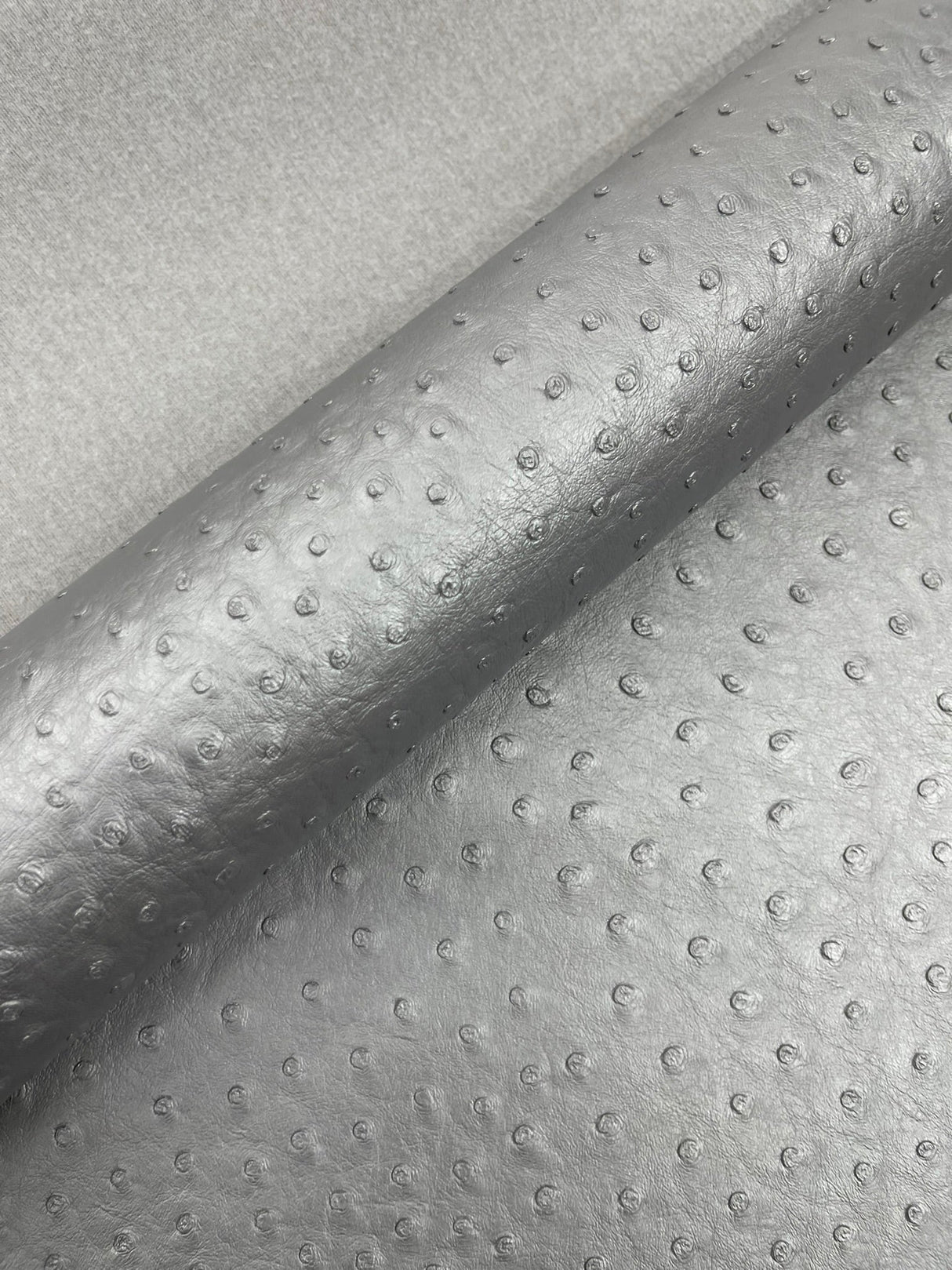 Classic Ostrich Upholstery Vinyl Fabric - Two-Tone Embossed Ostrich Pattern, 54" Width (1 Yard)