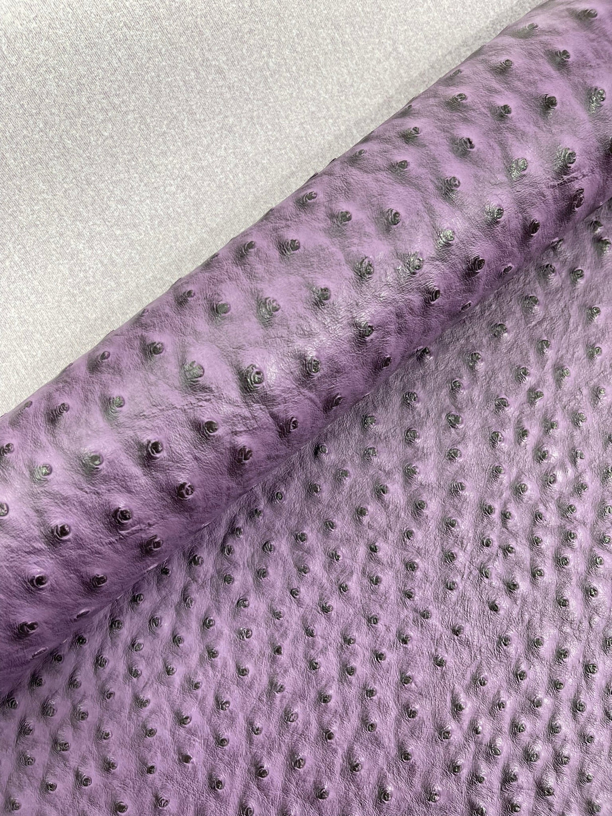 Classic Ostrich Upholstery Vinyl Fabric - Two-Tone Embossed Ostrich Pattern, 54" Width (1 Yard)