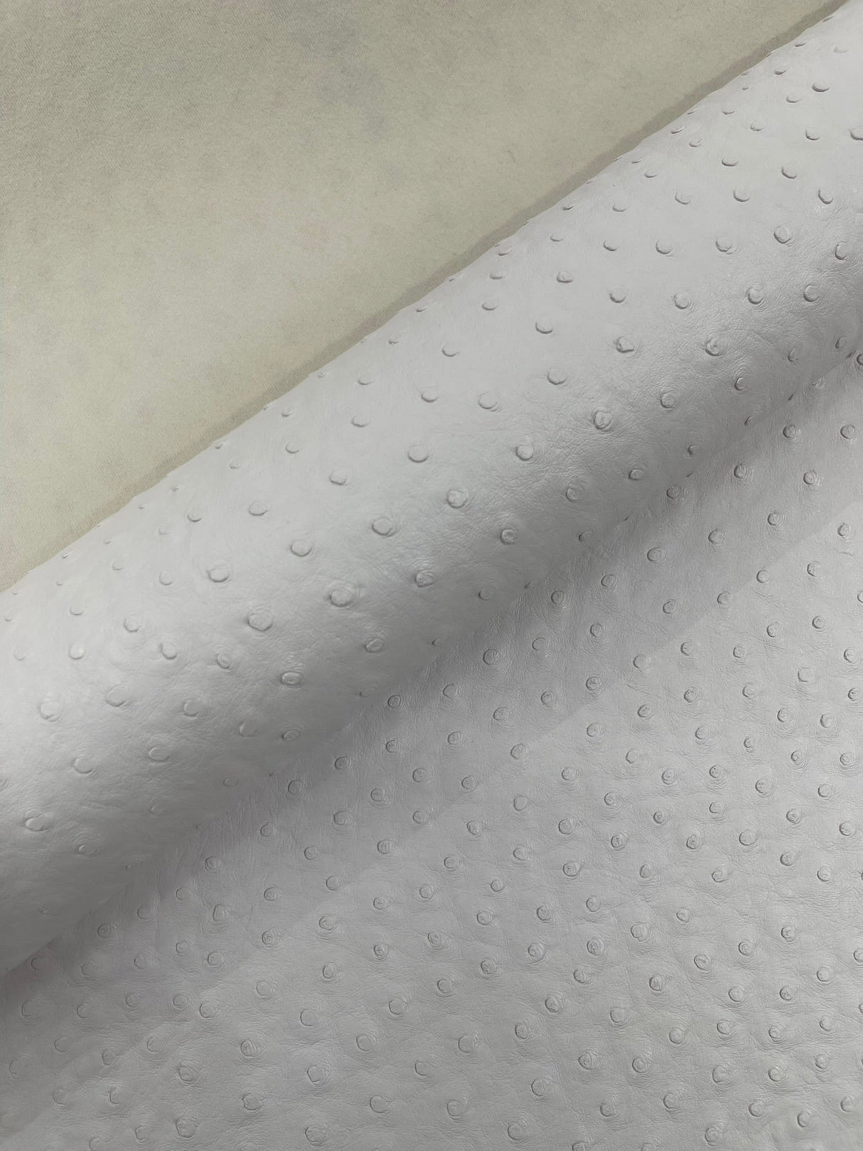 Classic Ostrich Upholstery Vinyl Fabric - Two-Tone Embossed Ostrich Pattern, 54" Width (1 Yard)