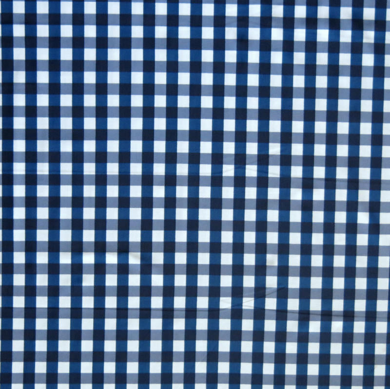 Swim Knit Classic Navy and White Gingham Nylon Spandex Remnant