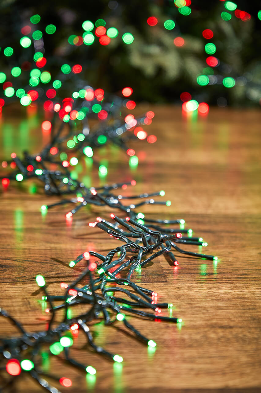 53' Platinum Elite Cluster Lights - 1560L Red & Green (Green Cord)