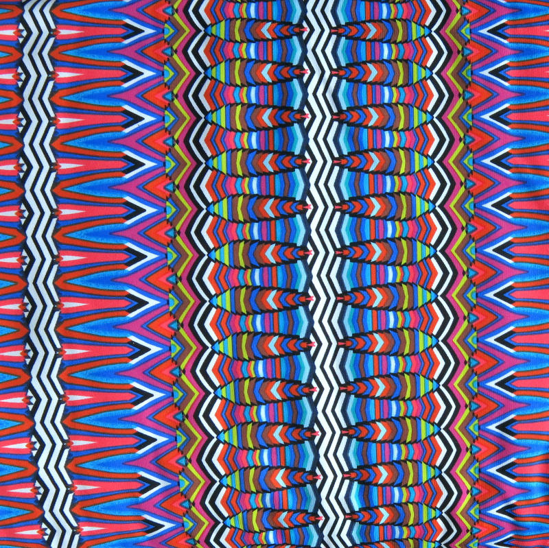 Swim Knit Colorful Vertical Mosaic Stripe 24" Remnant