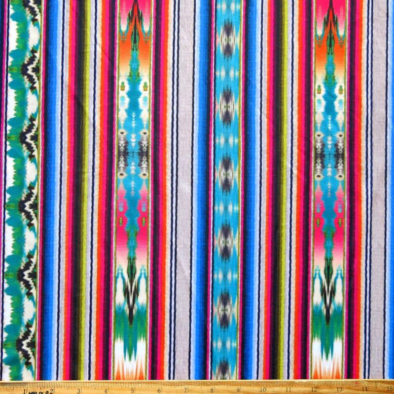 Nylon Spandex Swimsuit Fabric Colorful Vertical Serape