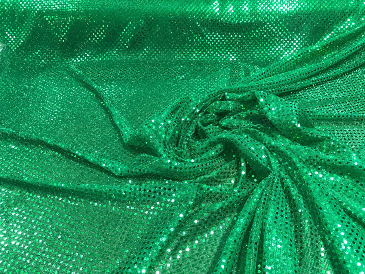 Confetti Sequin Knit Dot Polyester Fabric - Shiny Sheer Metallic Confetti Dot, 43/44" Width (1 Yard)