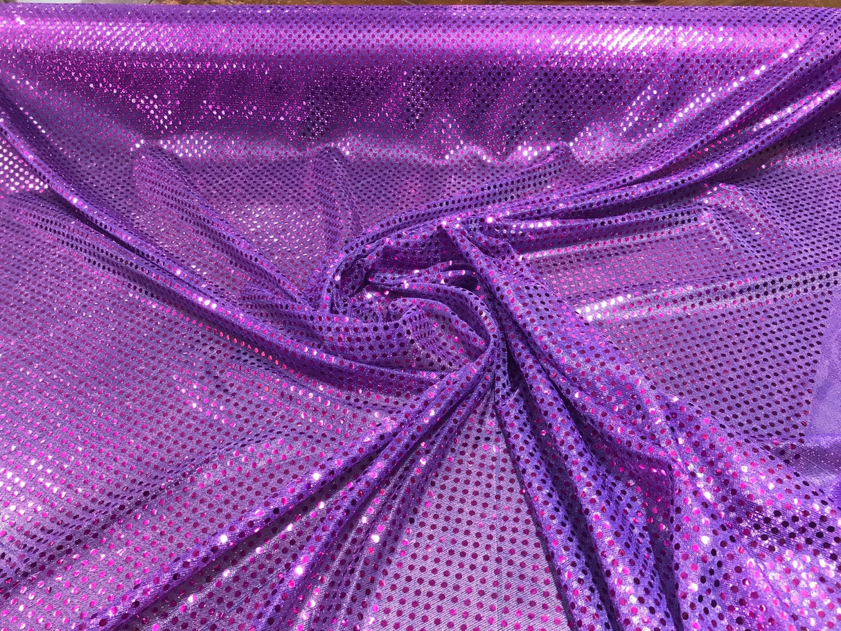 Confetti Sequin Knit Dot Polyester Fabric - Shiny Sheer Metallic Confetti Dot, 43/44" Width (1 Yard)