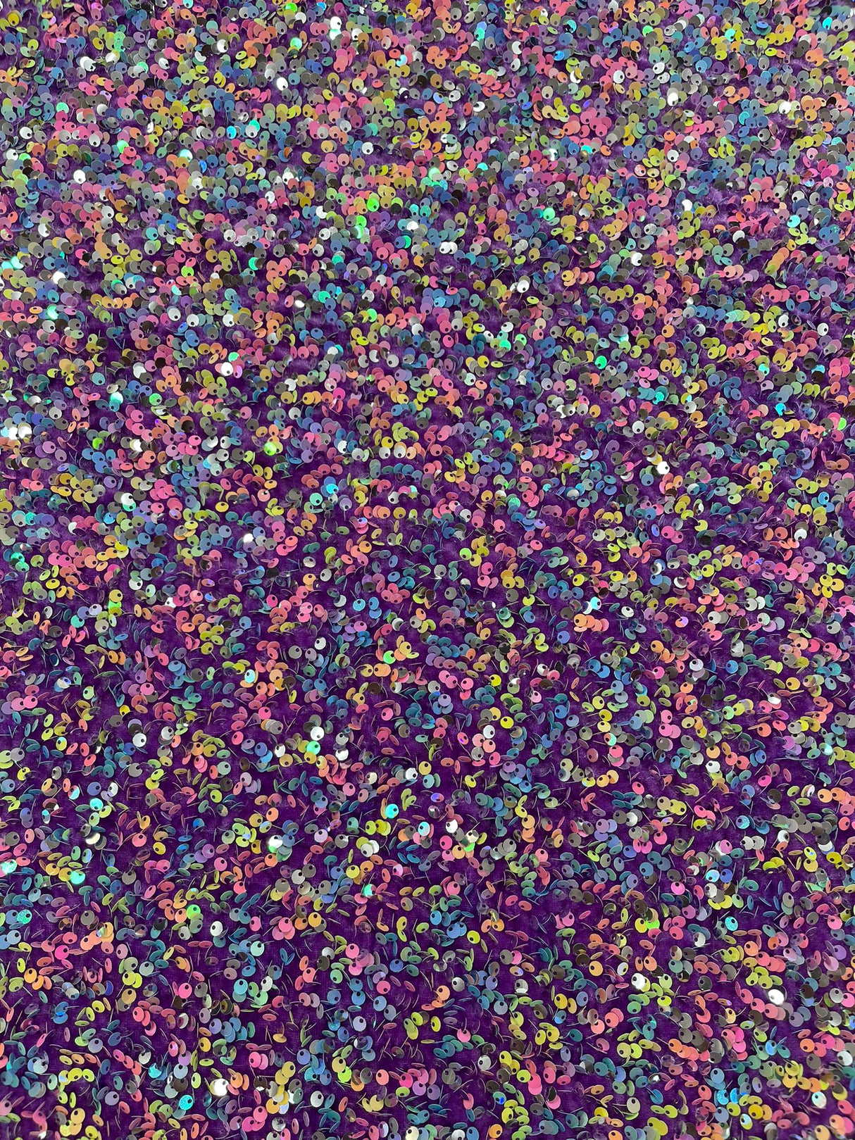Confetti Sequin Stretch Velvet Fabric - Black, Lilac, Light Blue, Pink, Black Multi, 54" Width (1 Yard)