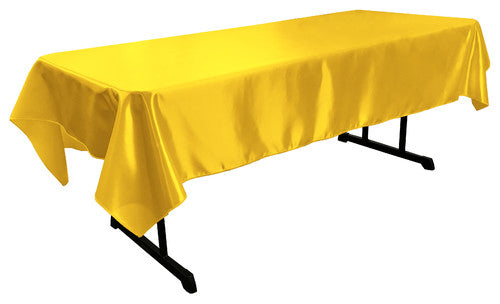 Yellow Bridal Satin Rectangular Tablecloth 60 x 126″