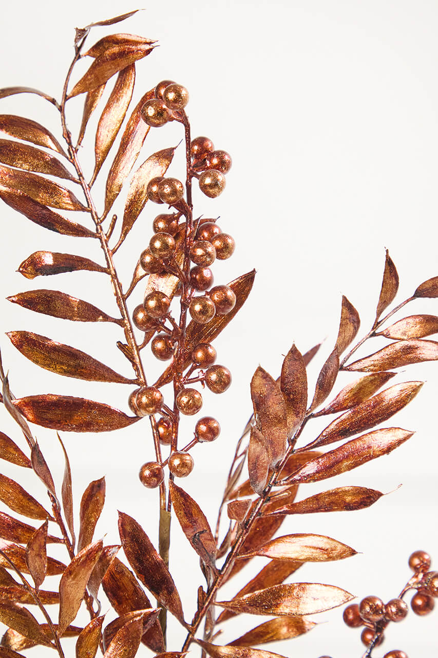 30" Copper Metallic Pepperberry Stem